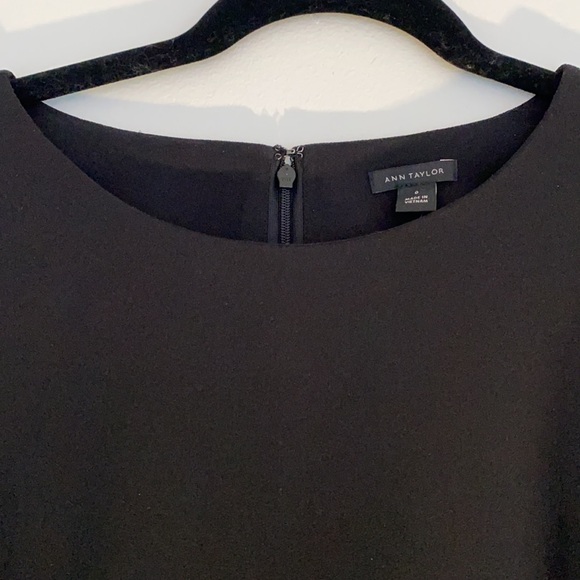 Ann Taylor Black blouse with feather sleeves - Picture 3 of 6